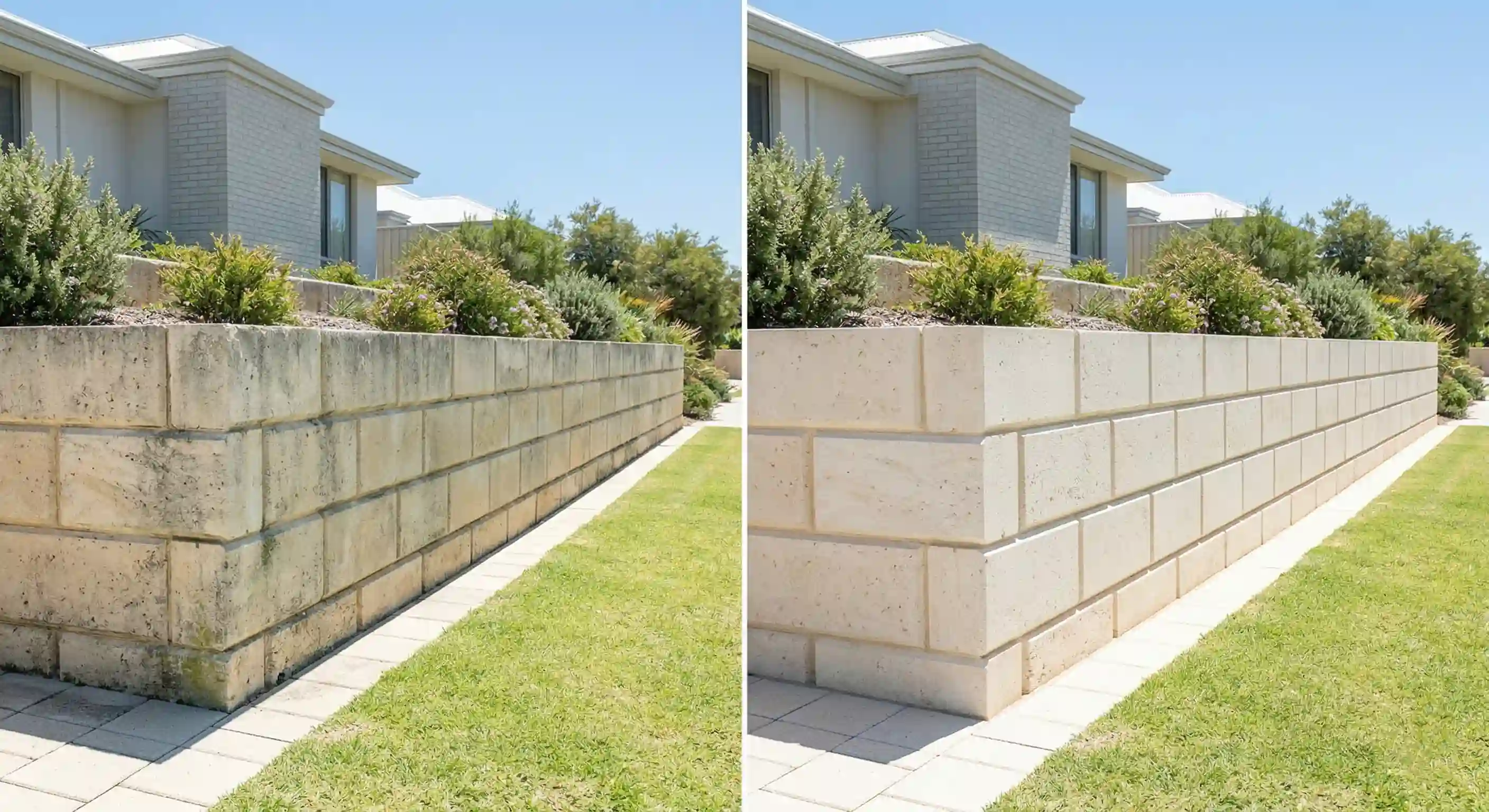 Limestone Retaining Wall Clean